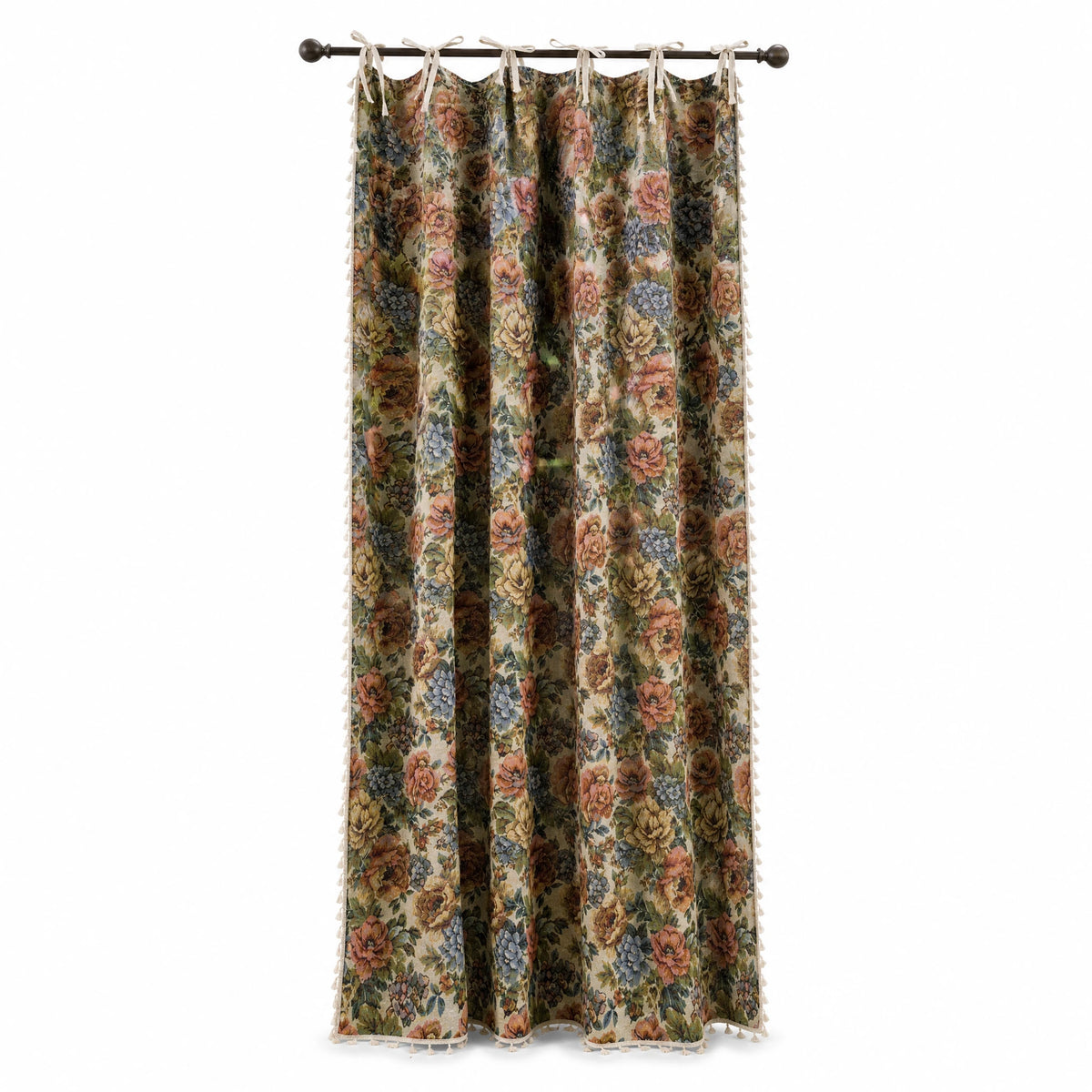 Rideau fleuri vintage motif floral multicolore - image principale