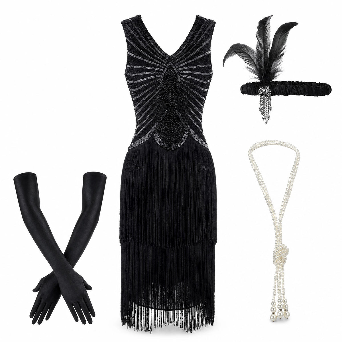 Robe Charleston Noire Grande Taille - image principale