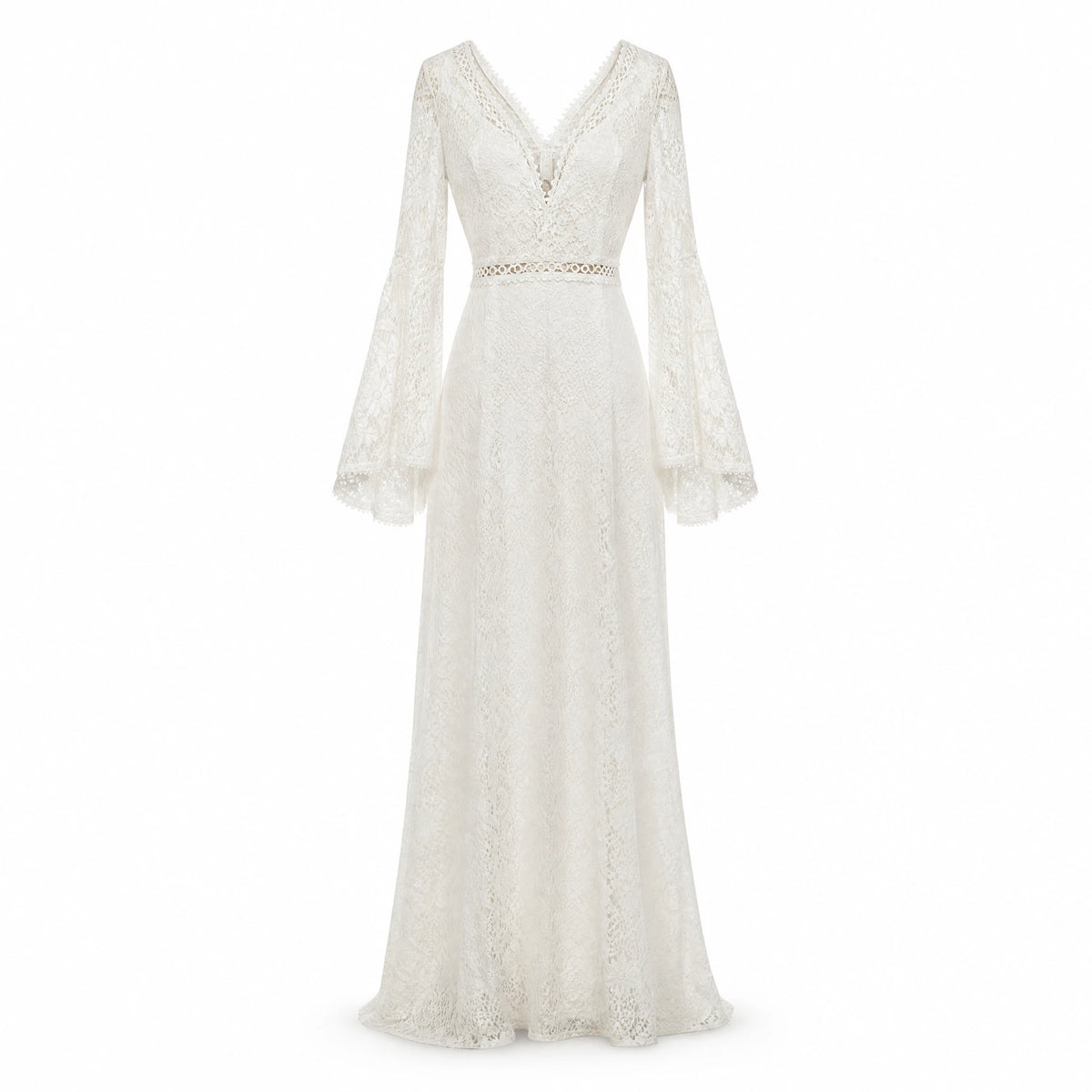 Robe de Mariée Bohème Vintage Manche Longue - image principale