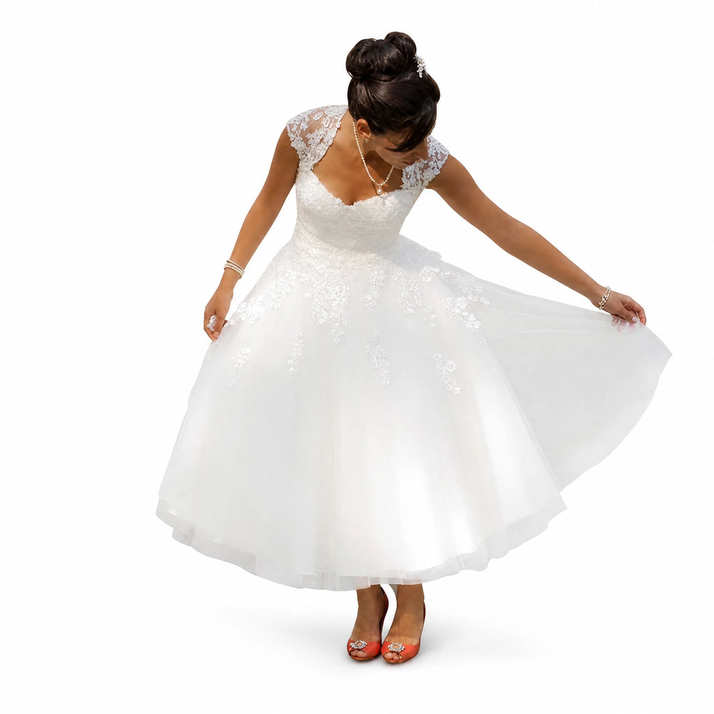 Robe de Mariée Courte Vintage - image principale