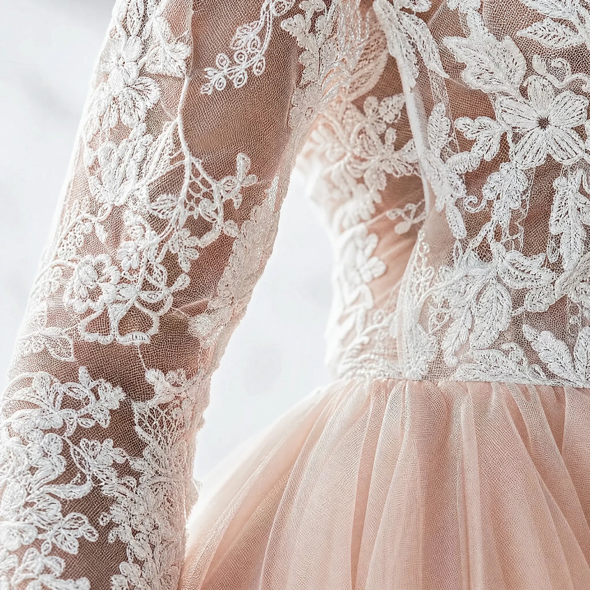 Robe de Mariée Rose Vintage - close-up détail matière