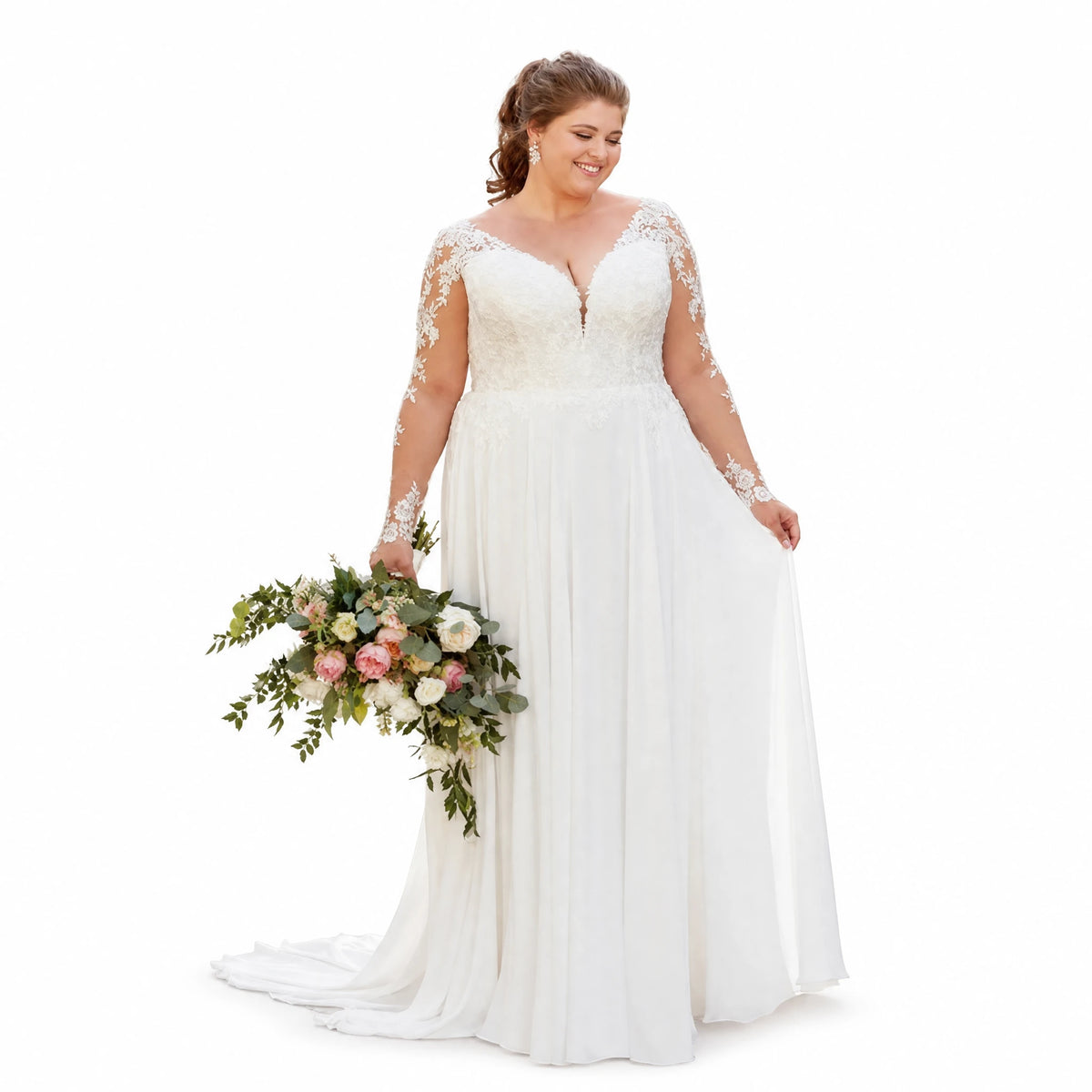 Robe de Mariée Vintage Grande Taille - image principale