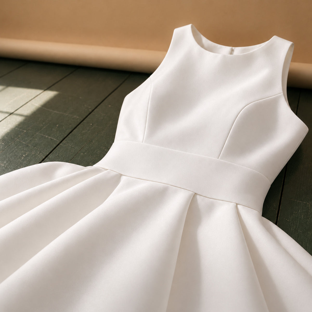 Gros plan sur le dos en dentelle et le corsage de la robe de mariée vintage mi-longue Imagen