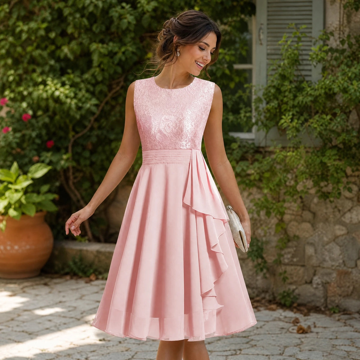 Robe de Soirée Vintage Année 50 Rose - Utilisation GLOBALE