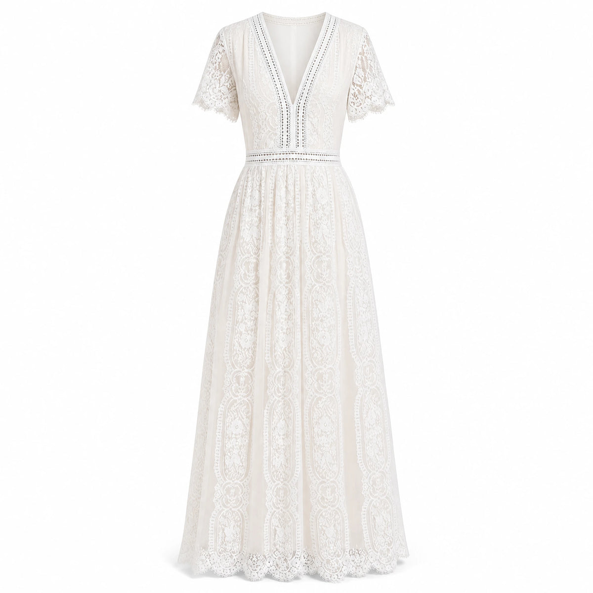 Robe Longue Blanche Vintage - image principale