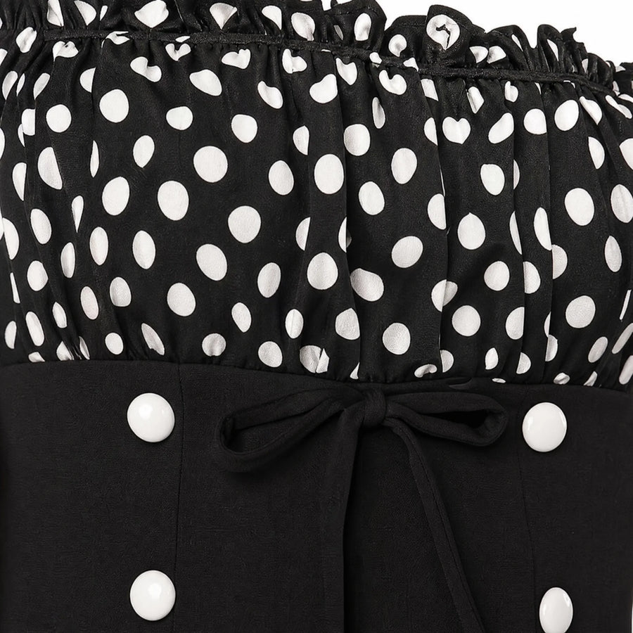 Robe Vintage Pin-Up Année 50 - close-up détail matière