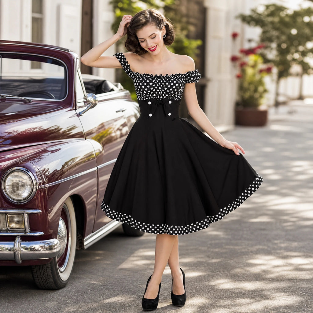 Robe Vintage Pin-Up Année 50 - Utilisation GLOBALE
