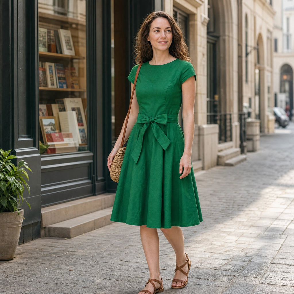 Robe Vintage Verte Année 50 - Utilisation GLOBALE