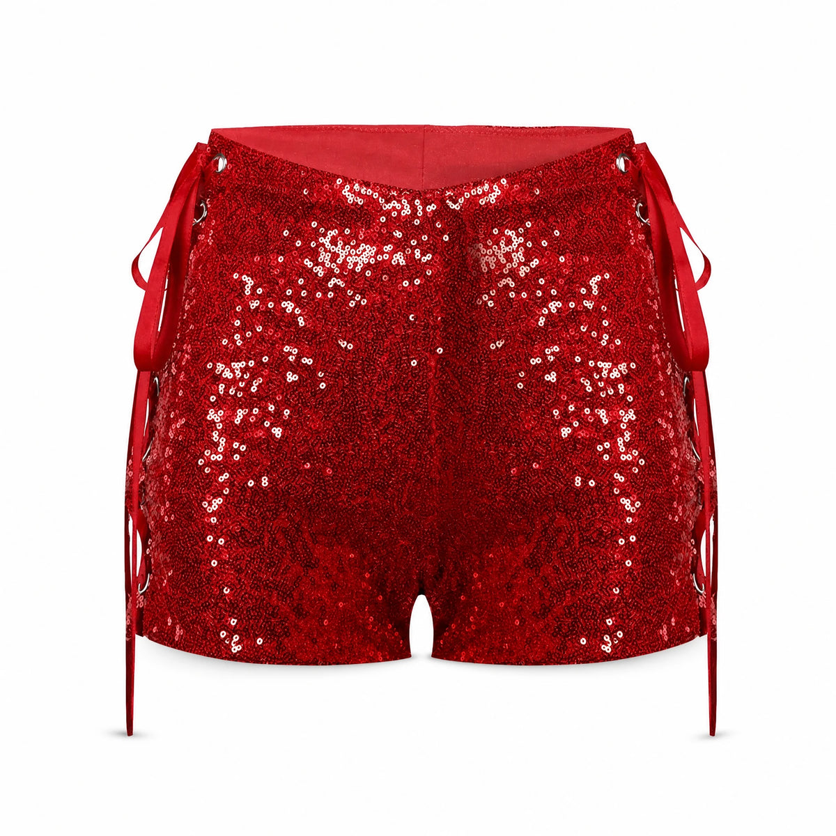 Short paillettes femme à lacets latéraux - image principale