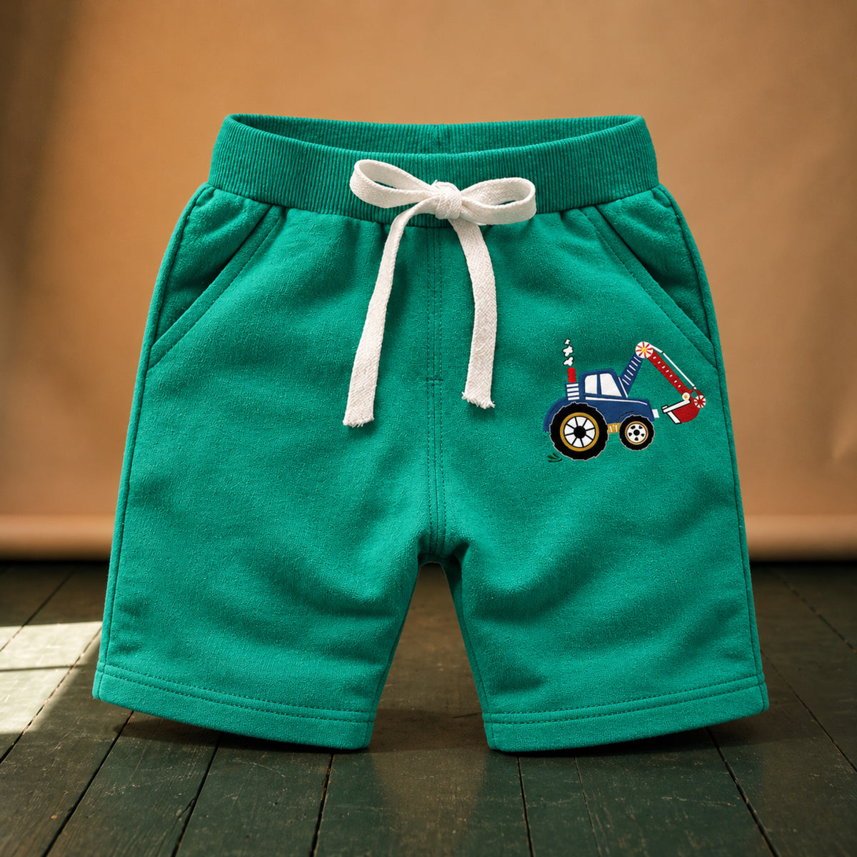 Gros plan sur le coton et le cordon à la taille du short sport enfant année 80 Imagen