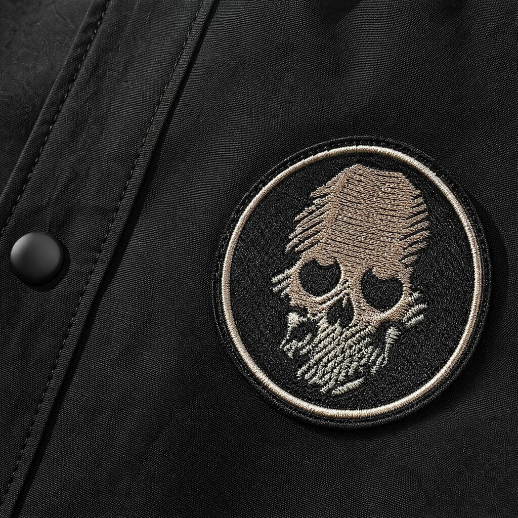 Spring Autumn Men's Denim Jacket Hong Kong Style Loose Fit Trendy Brand Work Clothes Korean Version Trendy Flow - close-up détail matière