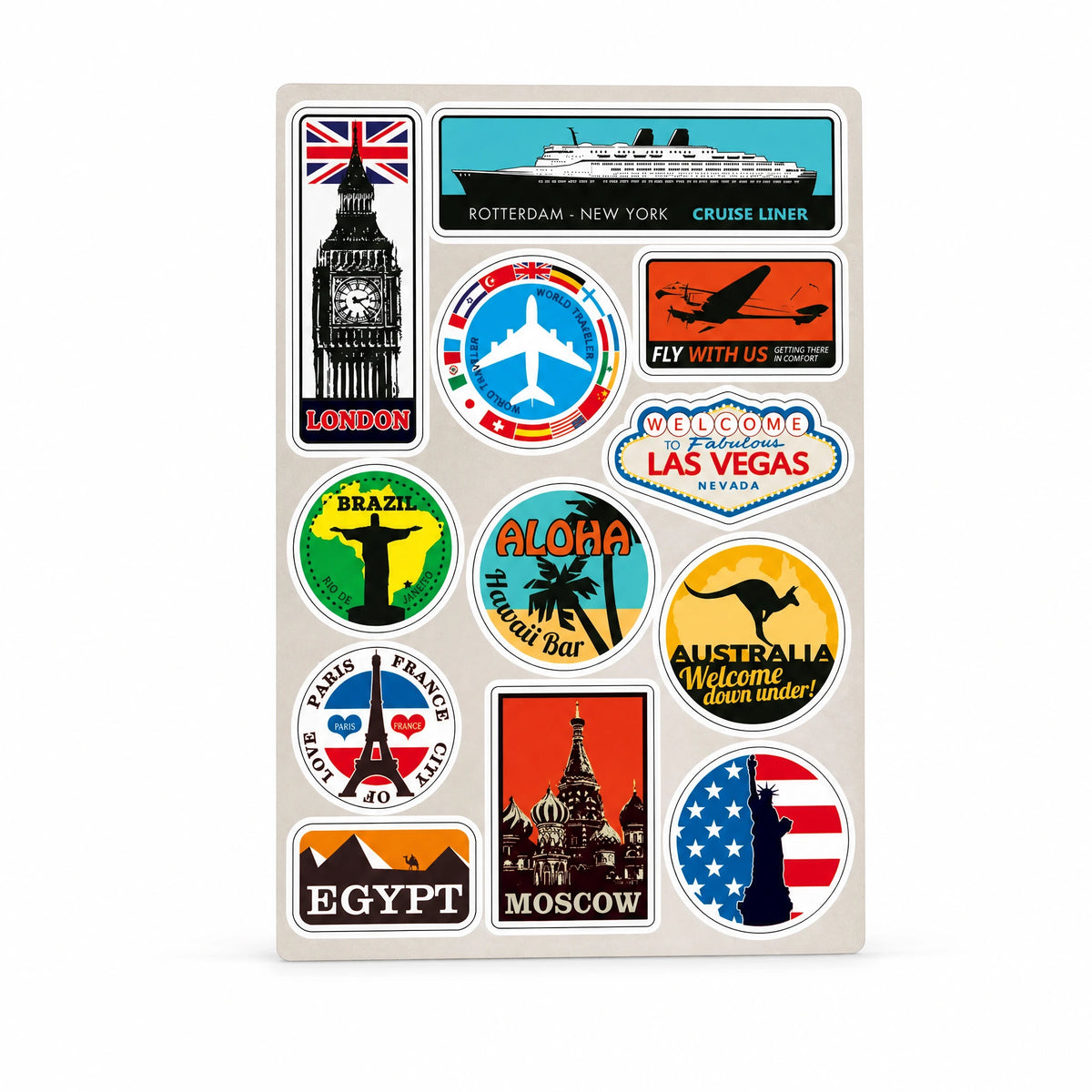 Stickers Voyage Vintage Monuments et Destinations du Monde - image principale