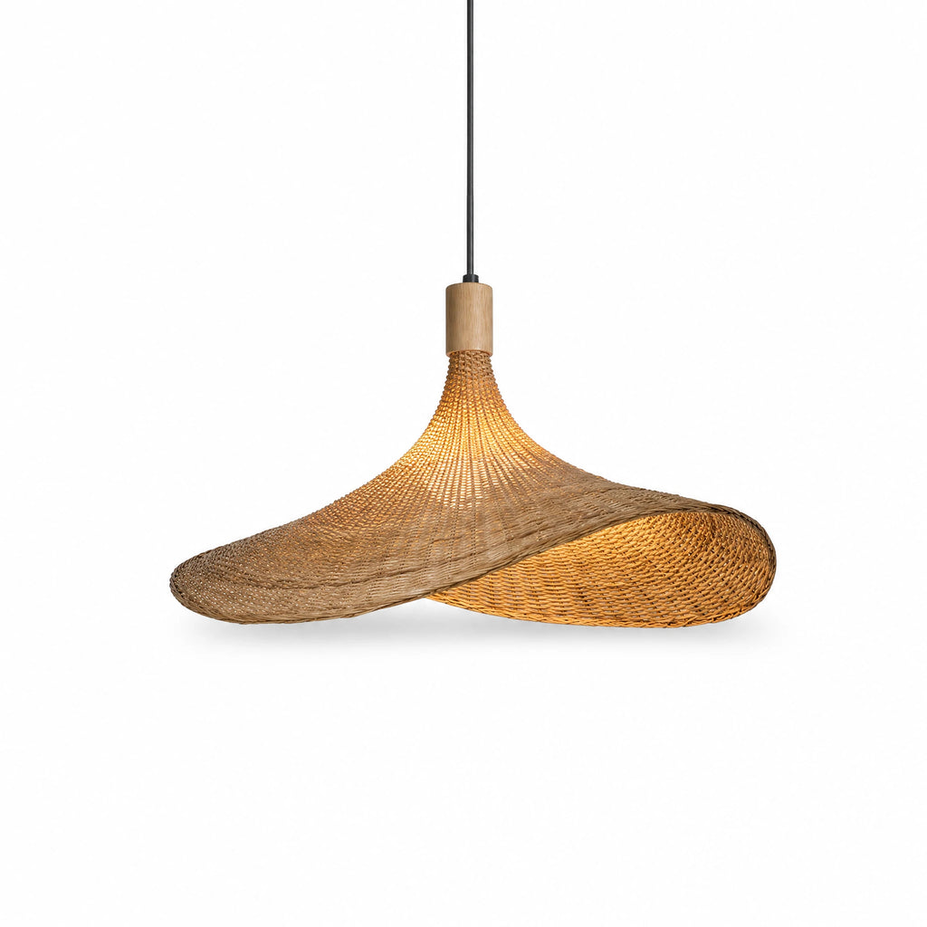 Suspension Bambou Tressé Forme Asymétrique Style Naturel - image principale