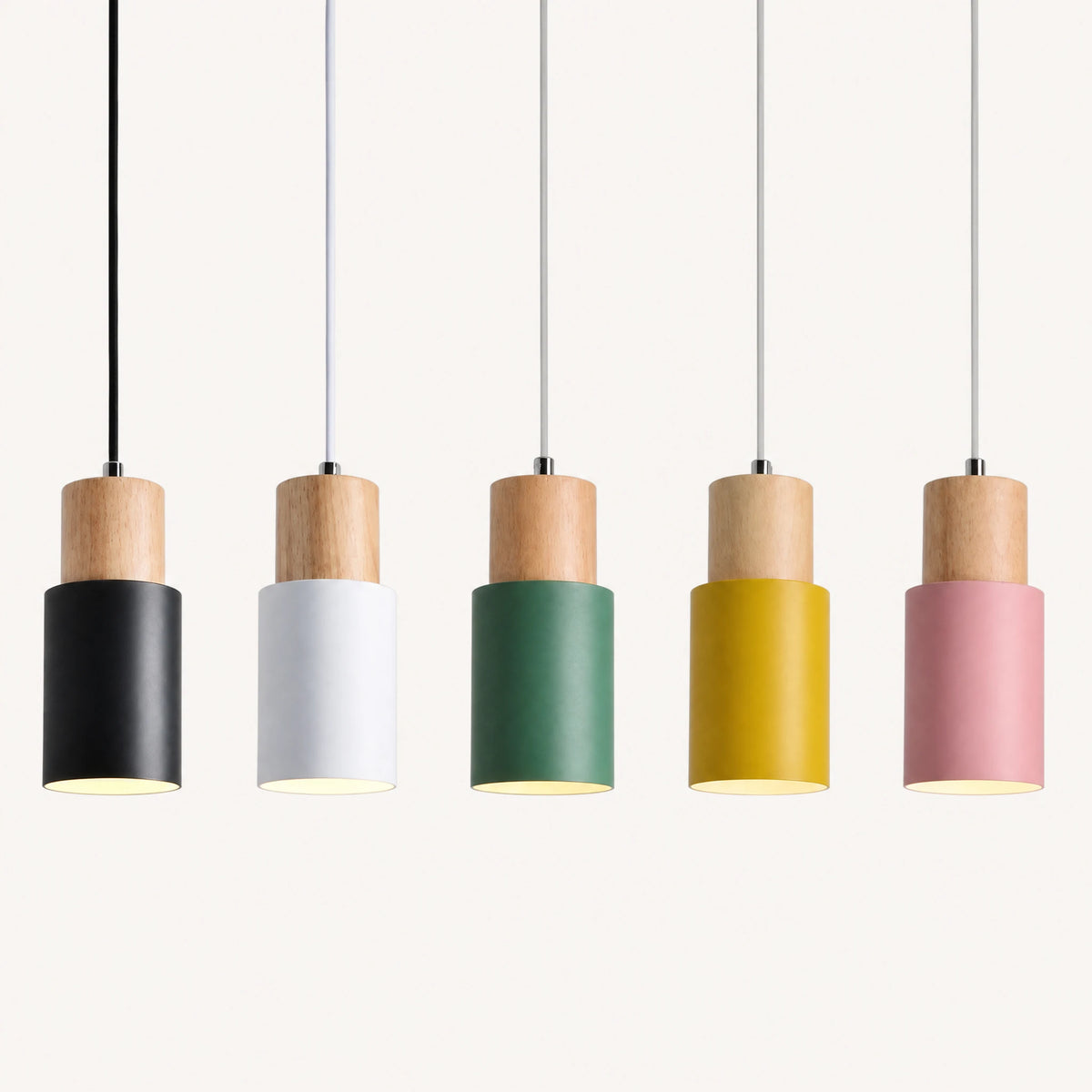 Suspension Bois et Métal Colorée Style Scandinave - image principale