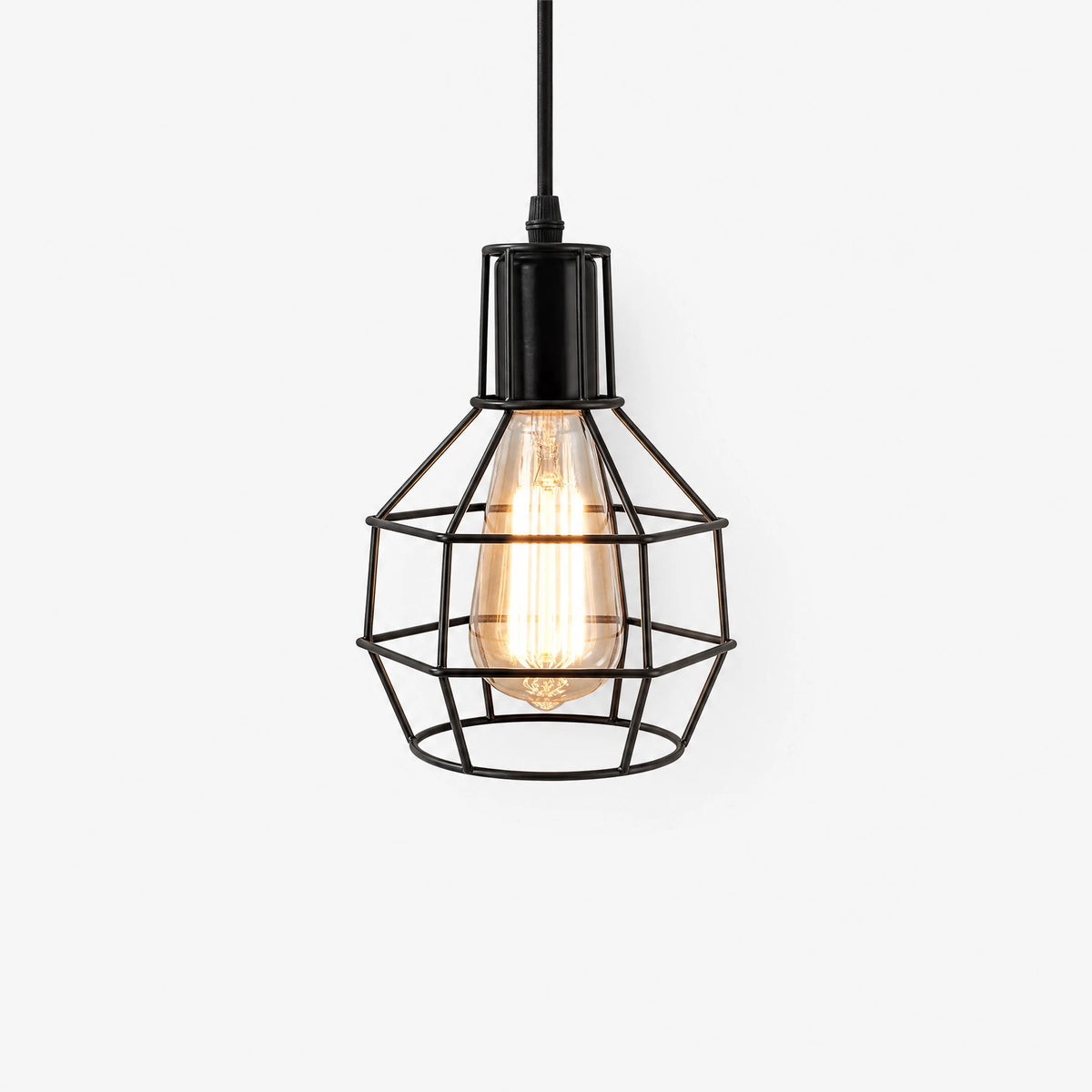 Suspension Cage Métal Design Industriel Vintage - image principale