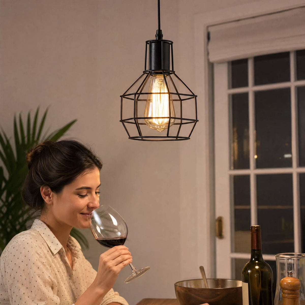 Suspension Cage Métal Design Industriel Vintage - Utilisation GLOBALE