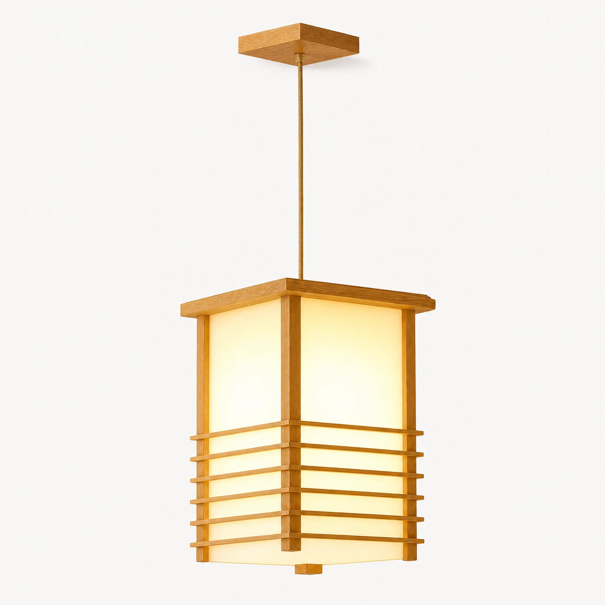 Suspension Japonaise Bois à Lamelles Style Maison de Thé - image principale