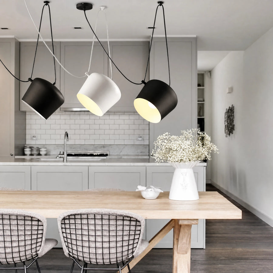 Suspension moderne tambour avec câble réglable - OBJETS VARIES
