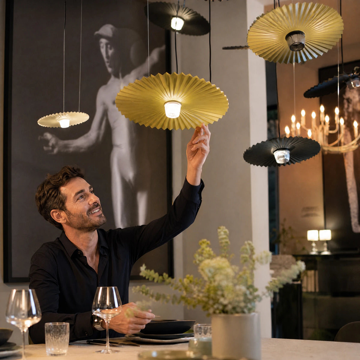 Suspension Plissée Design en Forme d'Éventail - Utilisation GLOBALE