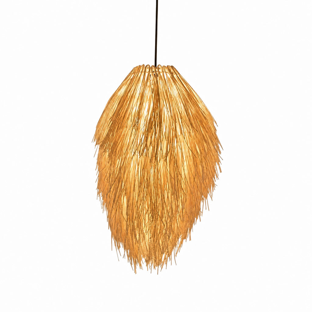 Suspension Rotin Naturel en Forme de Goutte - image principale