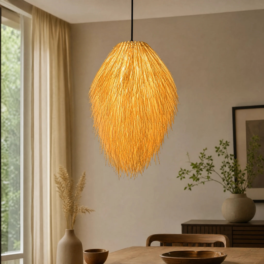 Suspension Rotin Naturel en Forme de Goutte - OBJETS VARIES