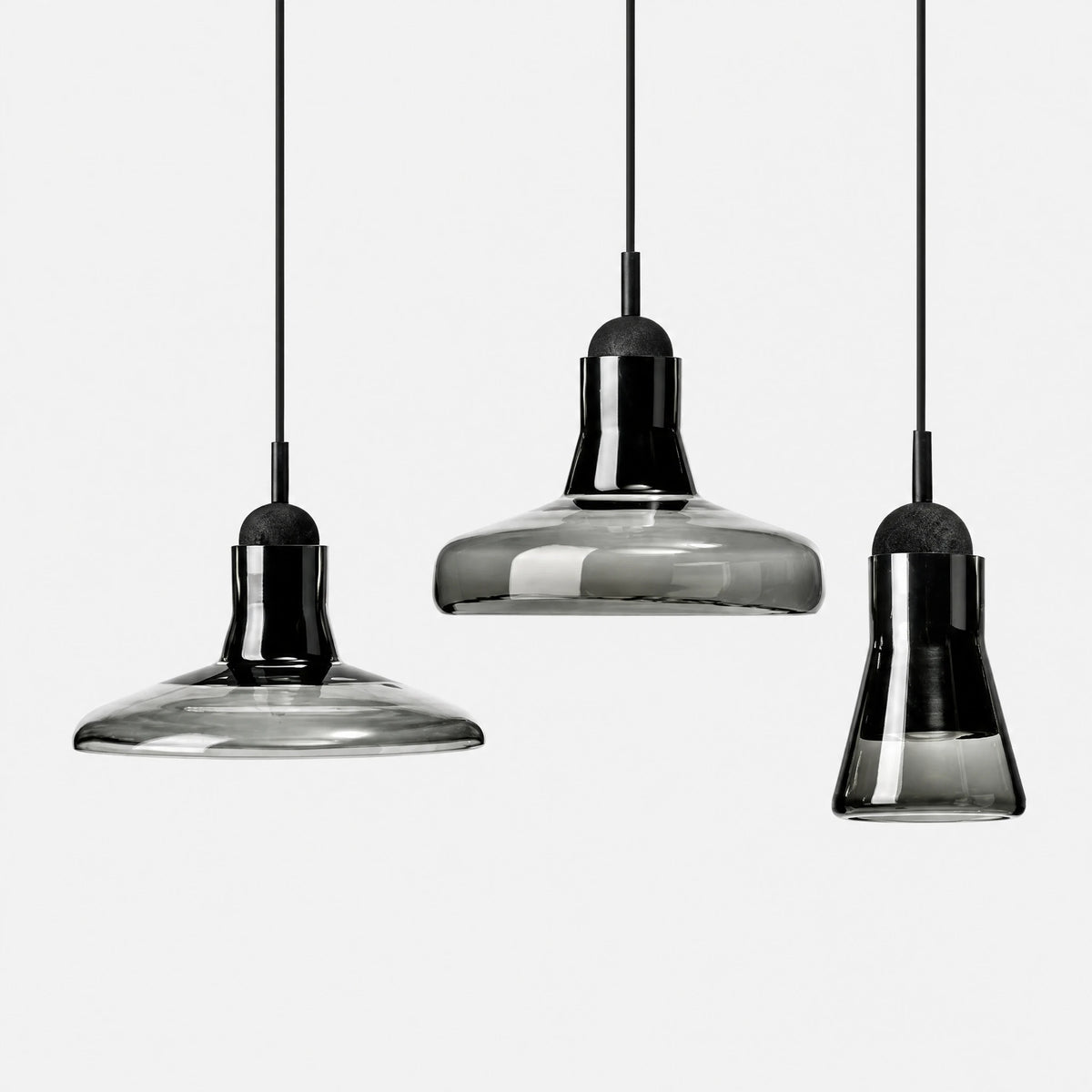 Suspension Verre Fumé Design Contemporain - image principale