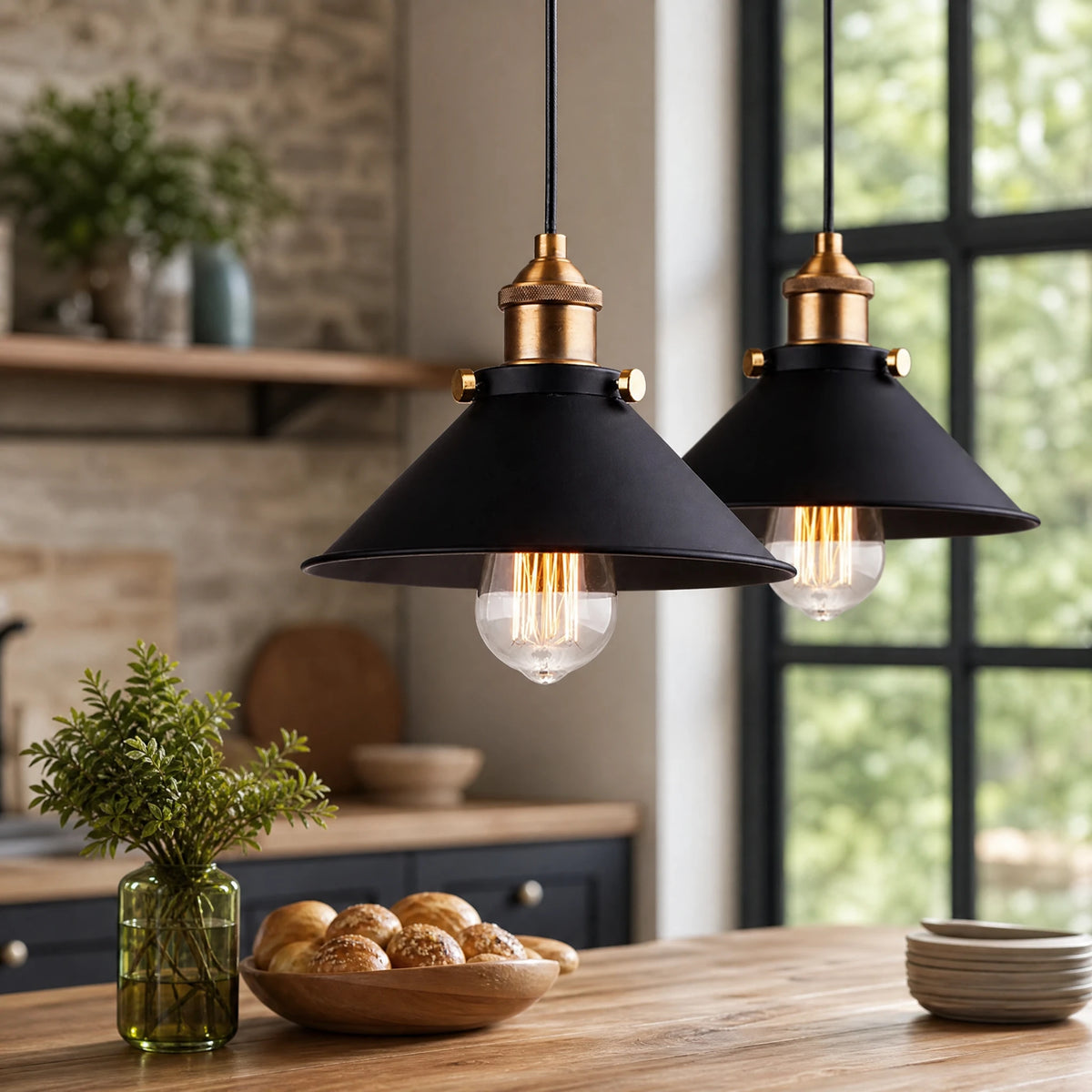 Suspension Vintage Industrielle Noir et Cuivre - OBJETS VARIES