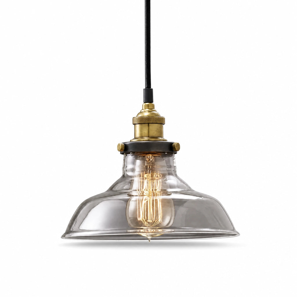 Suspension Vintage Verre et Laiton au Style Rétro - image principale