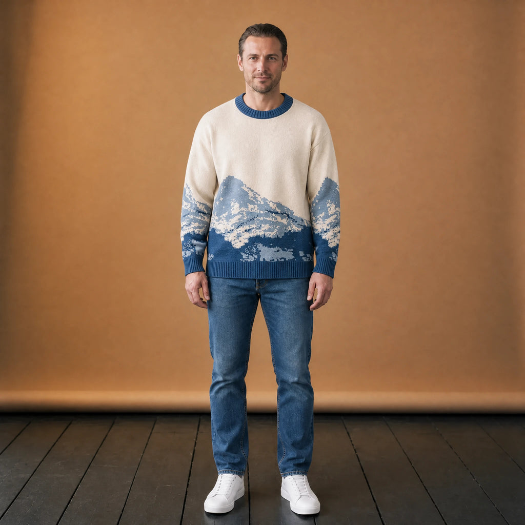 Sweat Blanc Bleu Vintage - VETEMENT Studio HOMME