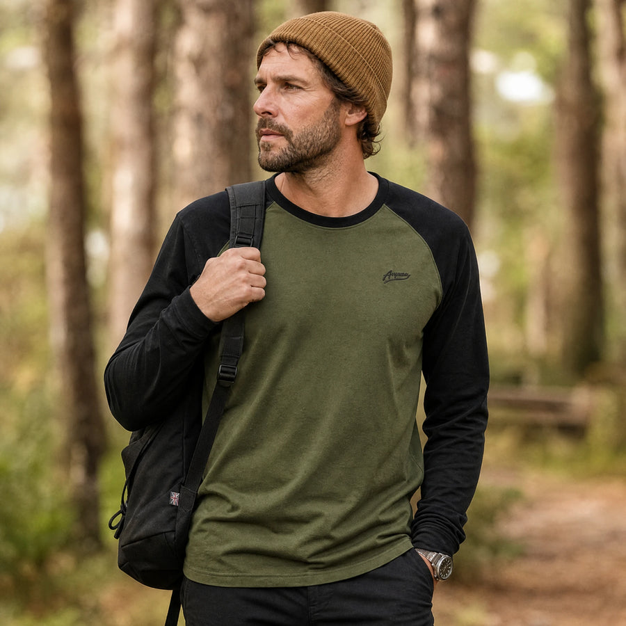 T-shirt raglan homme manches longues bicolore - Utilisation GLOBALE
