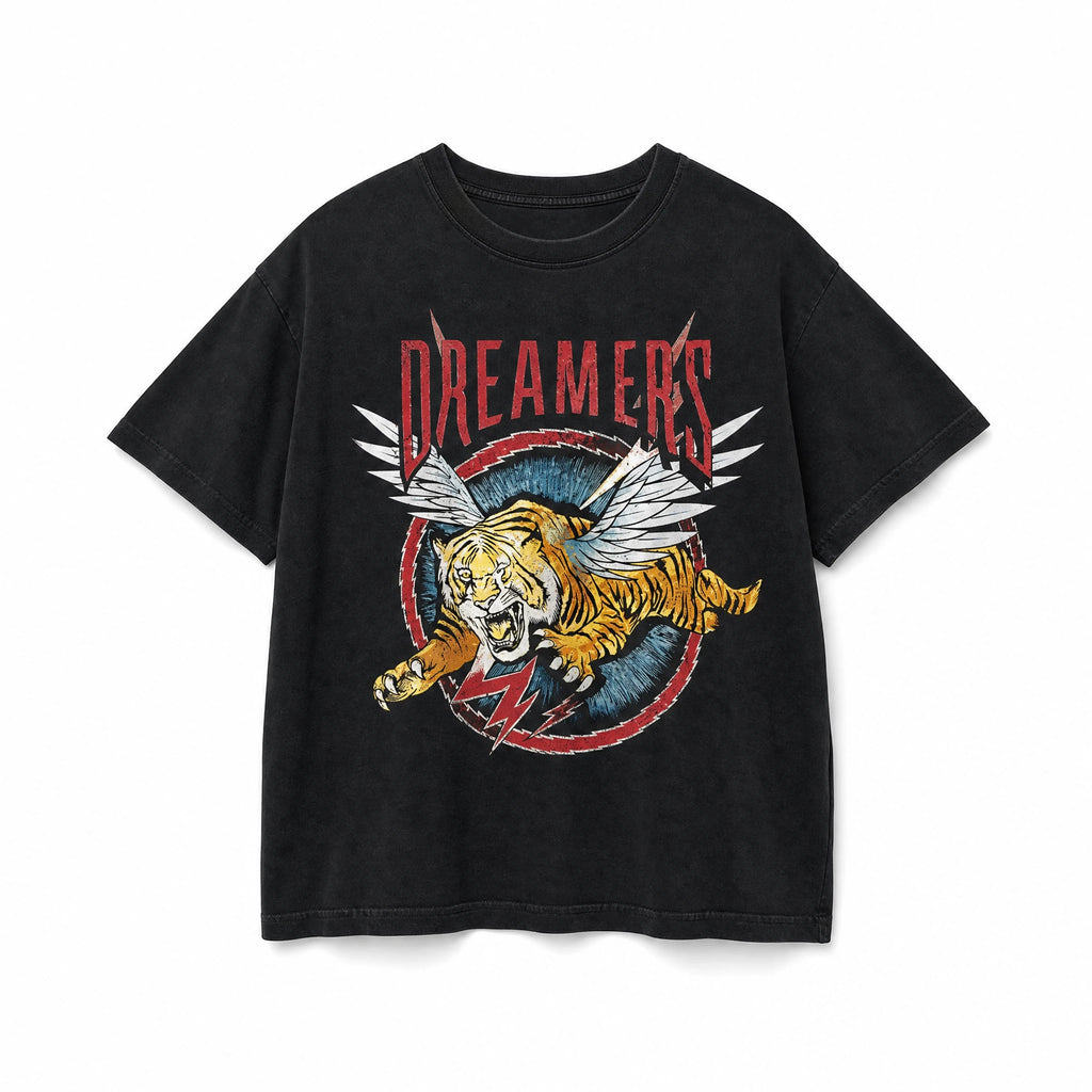 T-shirt Rock Vintage Tigre Ailé Années 80 - image principale