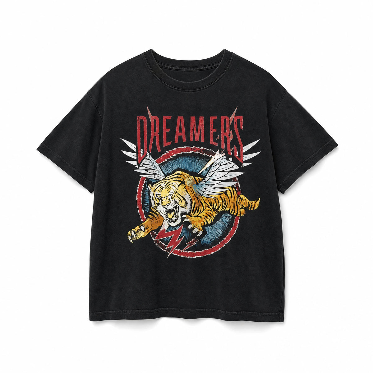 T-shirt Rock Vintage Tigre Ailé Années 80 - image principale