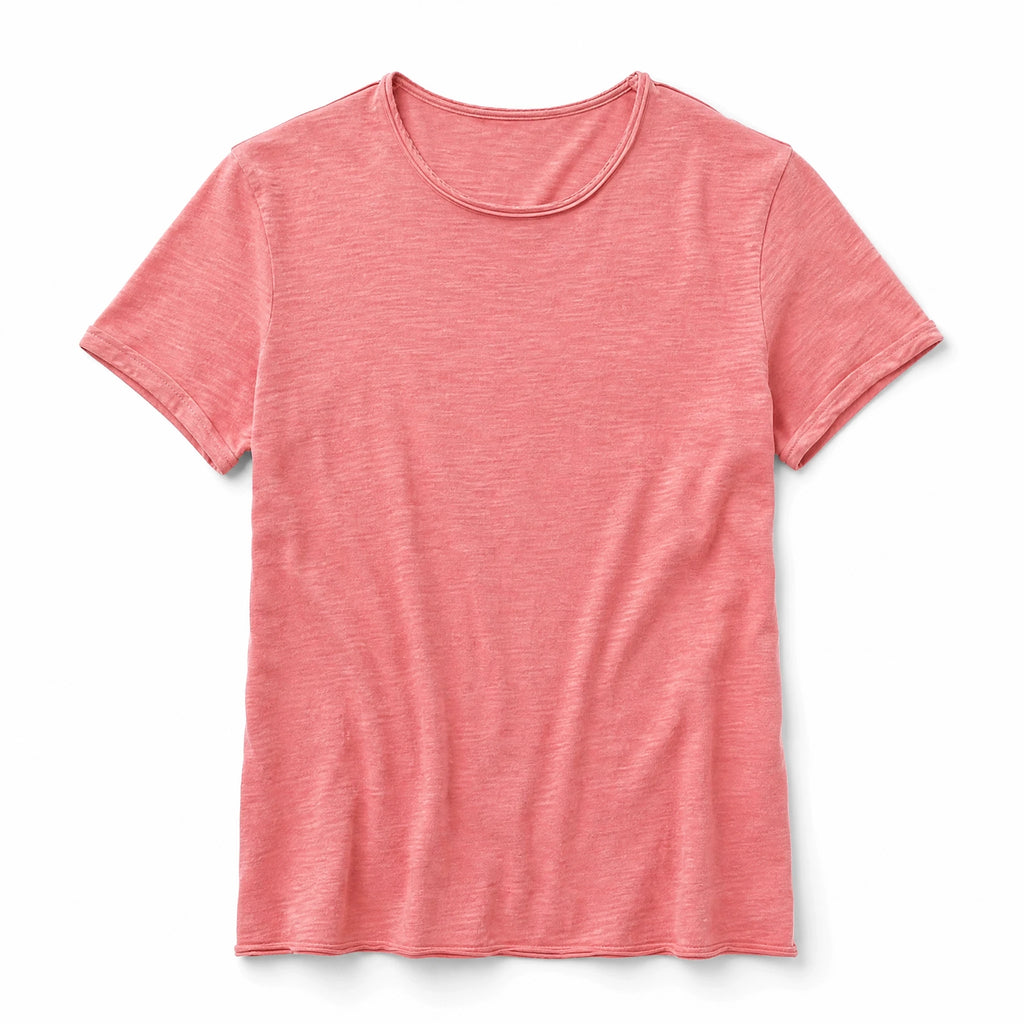 T-shirt vintage à manches courtes de couleur unie - image principale