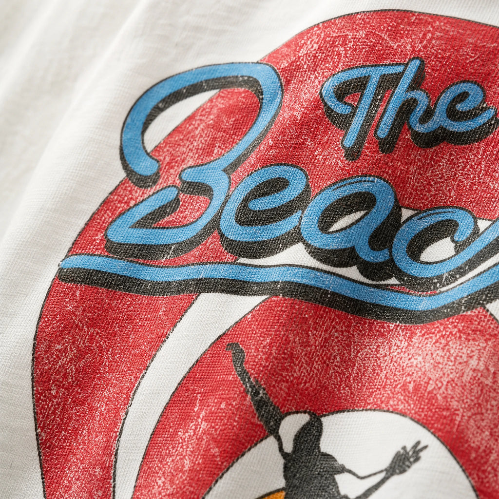 T-shirt vintage années 80 The Beach Boys 1983 Tour - close-up détail matière