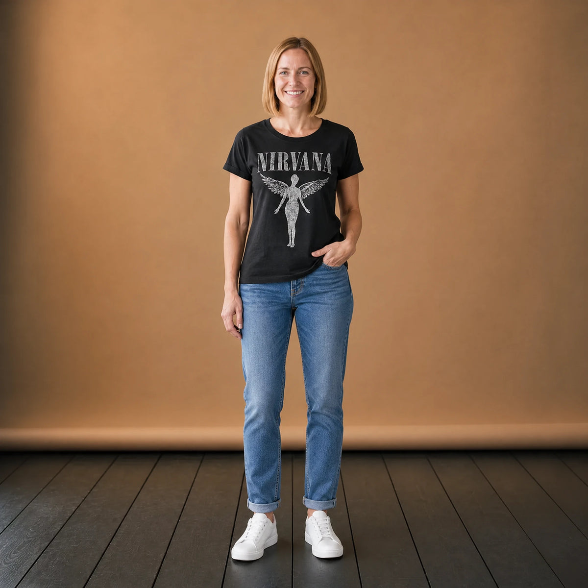 T-shirt vintage Nirvana avec visuel ange années 80 - VETEMENT Studio FEMME