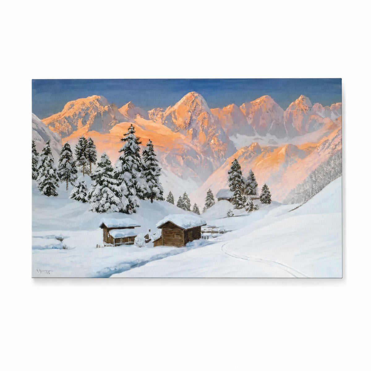 Tableau Bois Montagne Vintage - image principale