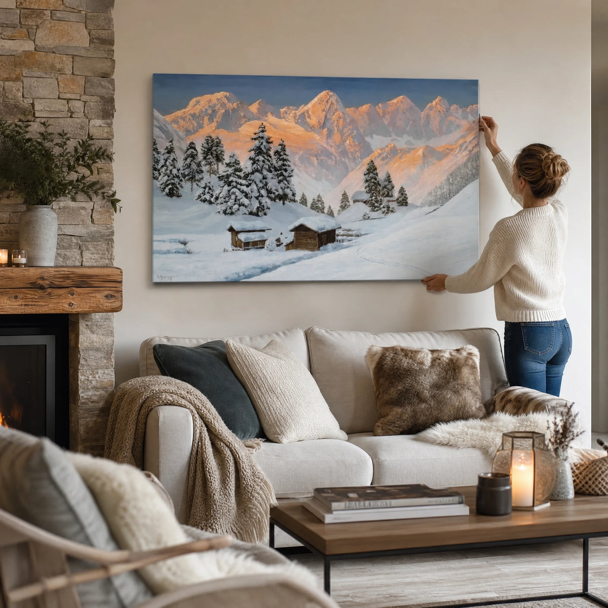 Tableau Bois Montagne Vintage - Utilisation GLOBALE