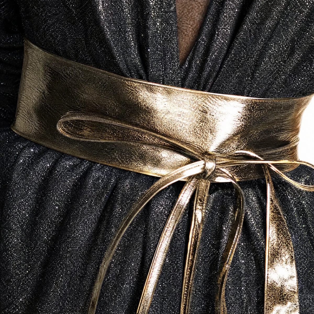 Tenue Disco Année 80 Femme Noire - close-up détail matière