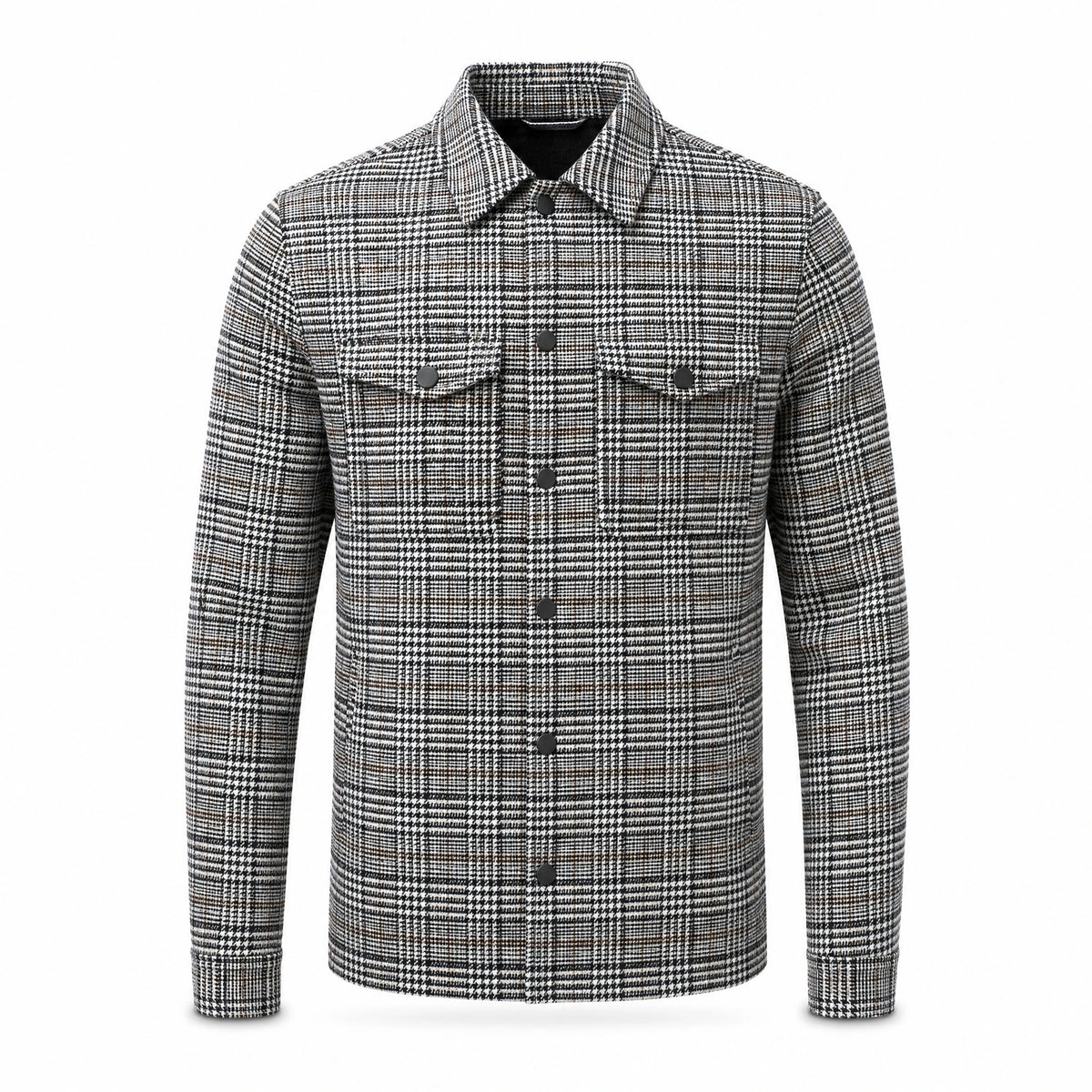 Veste avec poche à carreaux et revers vintage - image principale