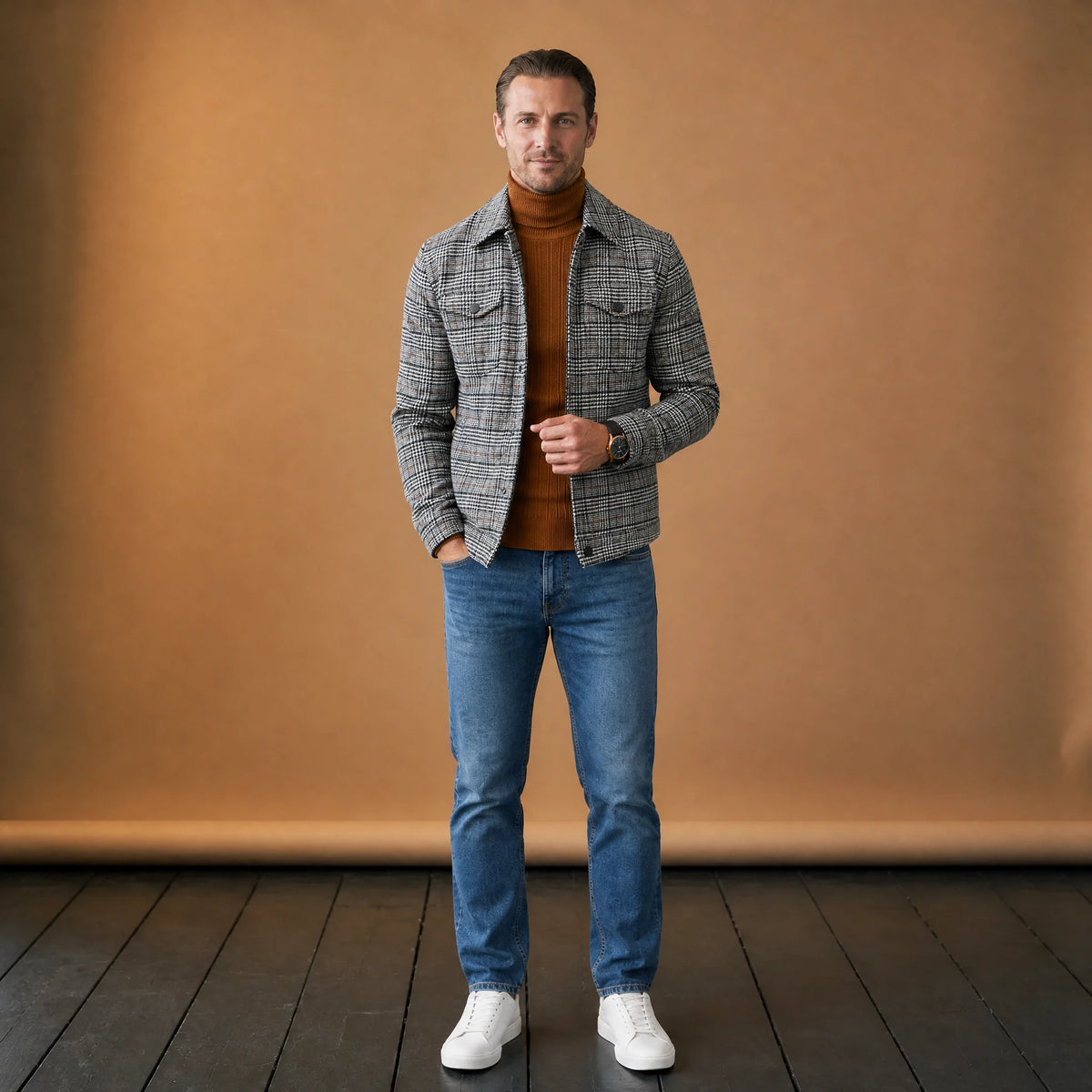 Veste avec poche à carreaux et revers vintage - VETEMENT Studio HOMME