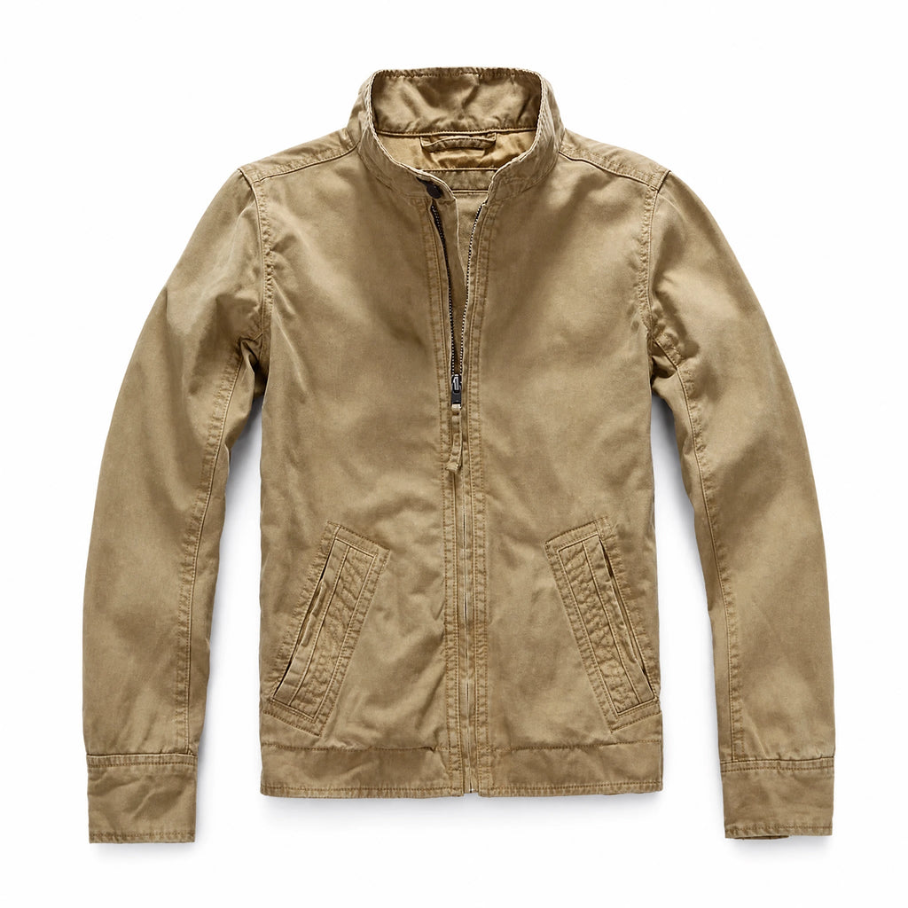 Veste cargo vintage en coton lavé à col montant - image principale