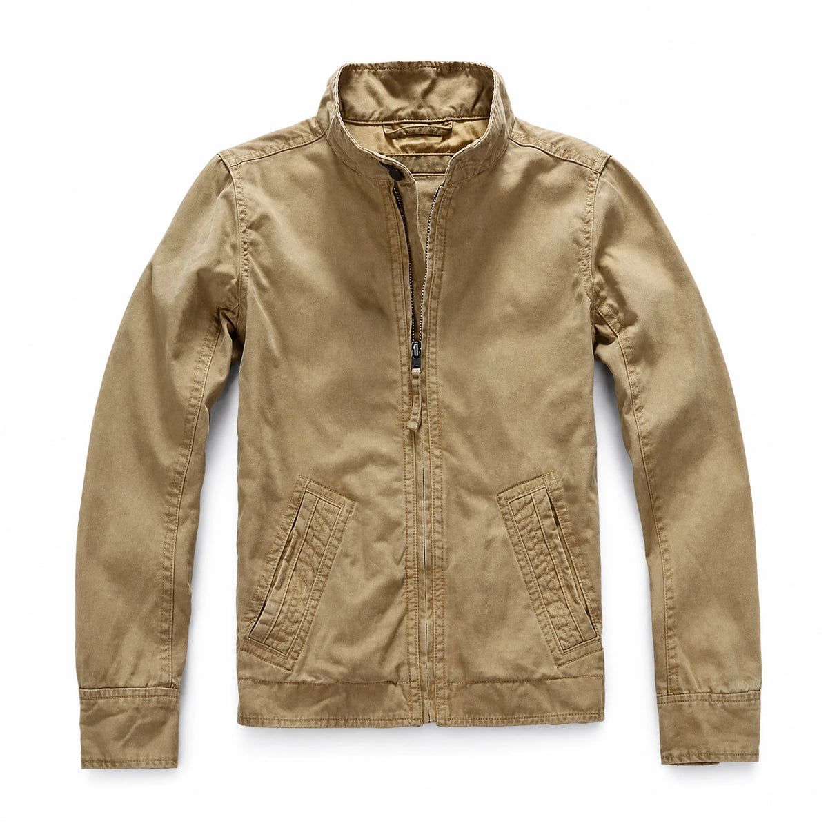 Veste cargo vintage en coton lavé à col montant - image principale