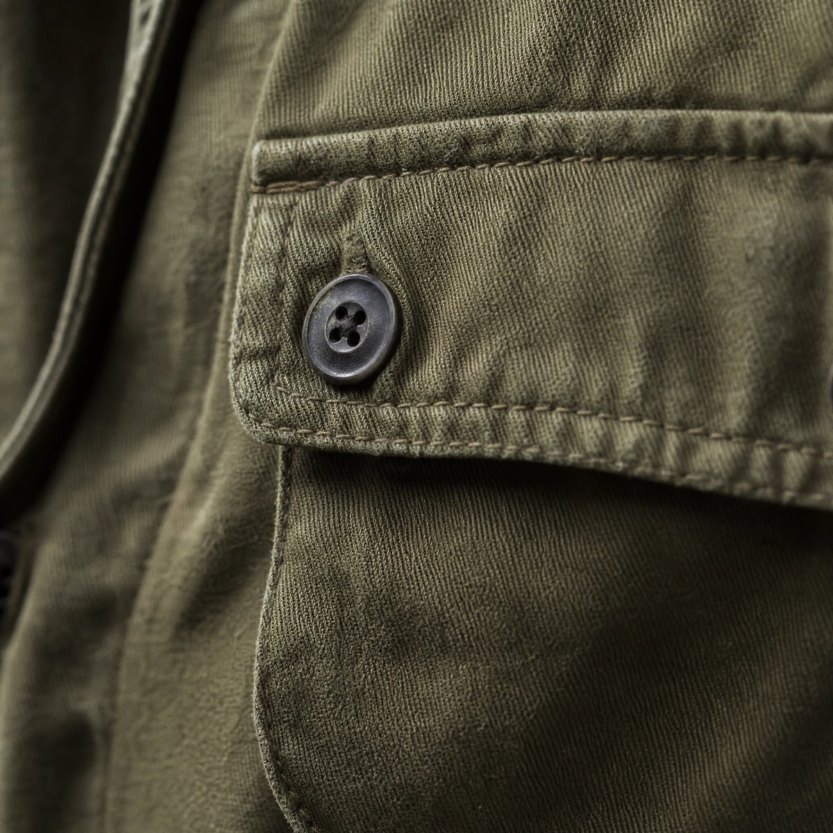 Veste cargo vintage multi-poches Biker - close-up détail matière