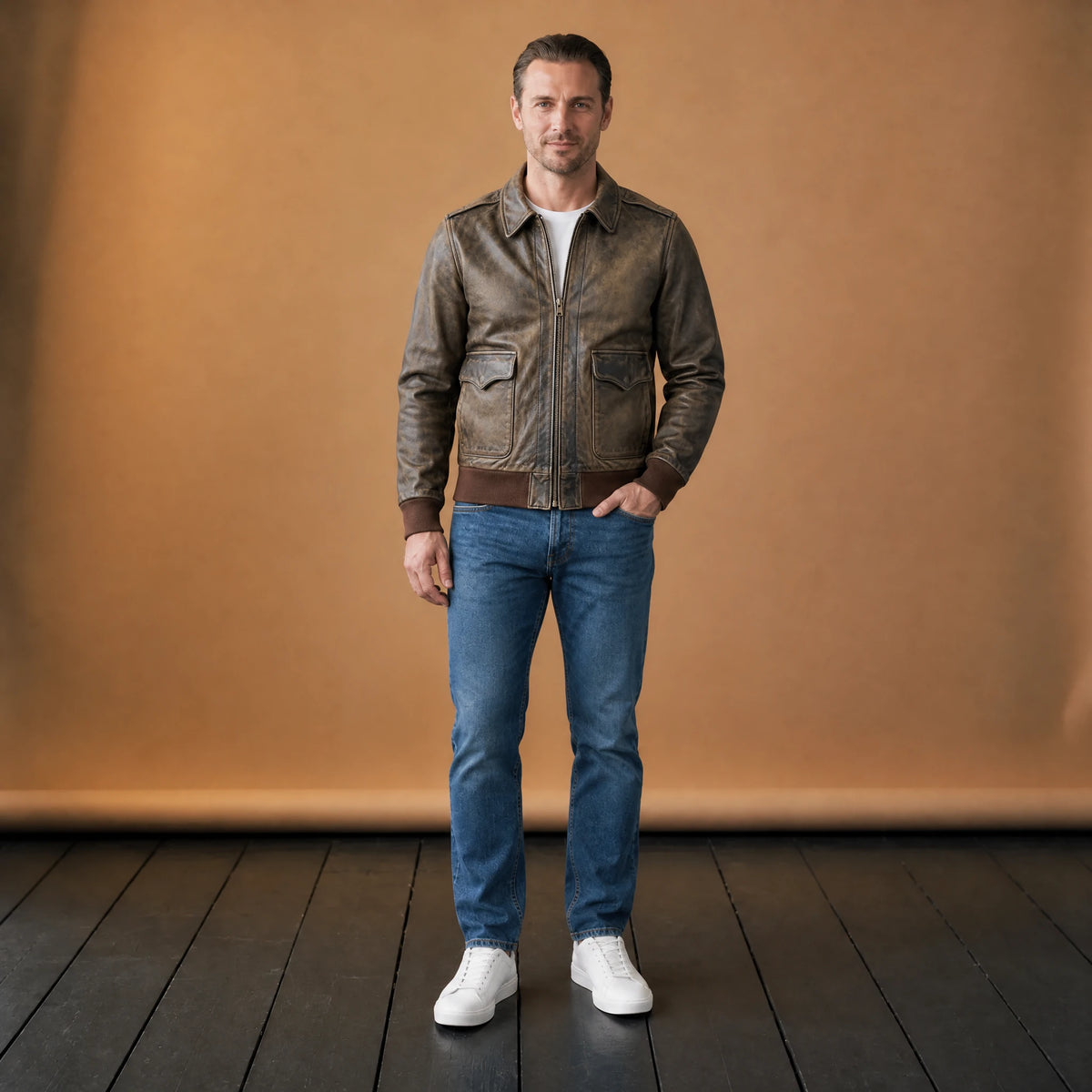 Veste Cuir Chevignon Vintage - VETEMENT Studio HOMME