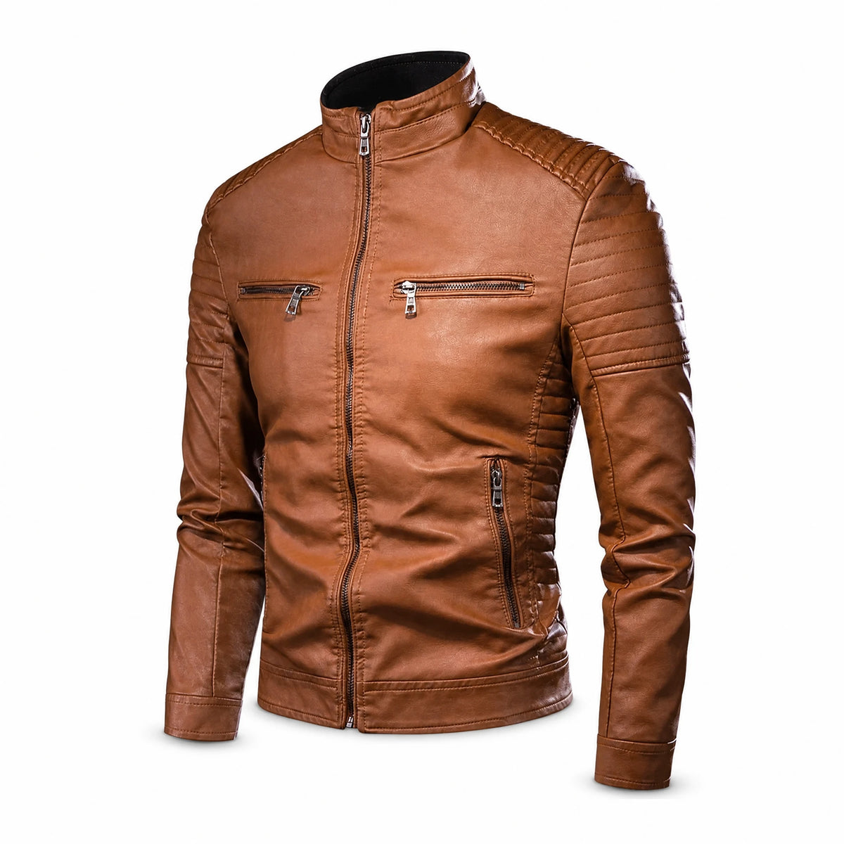 Veste Cuir Moto Vintage - image principale