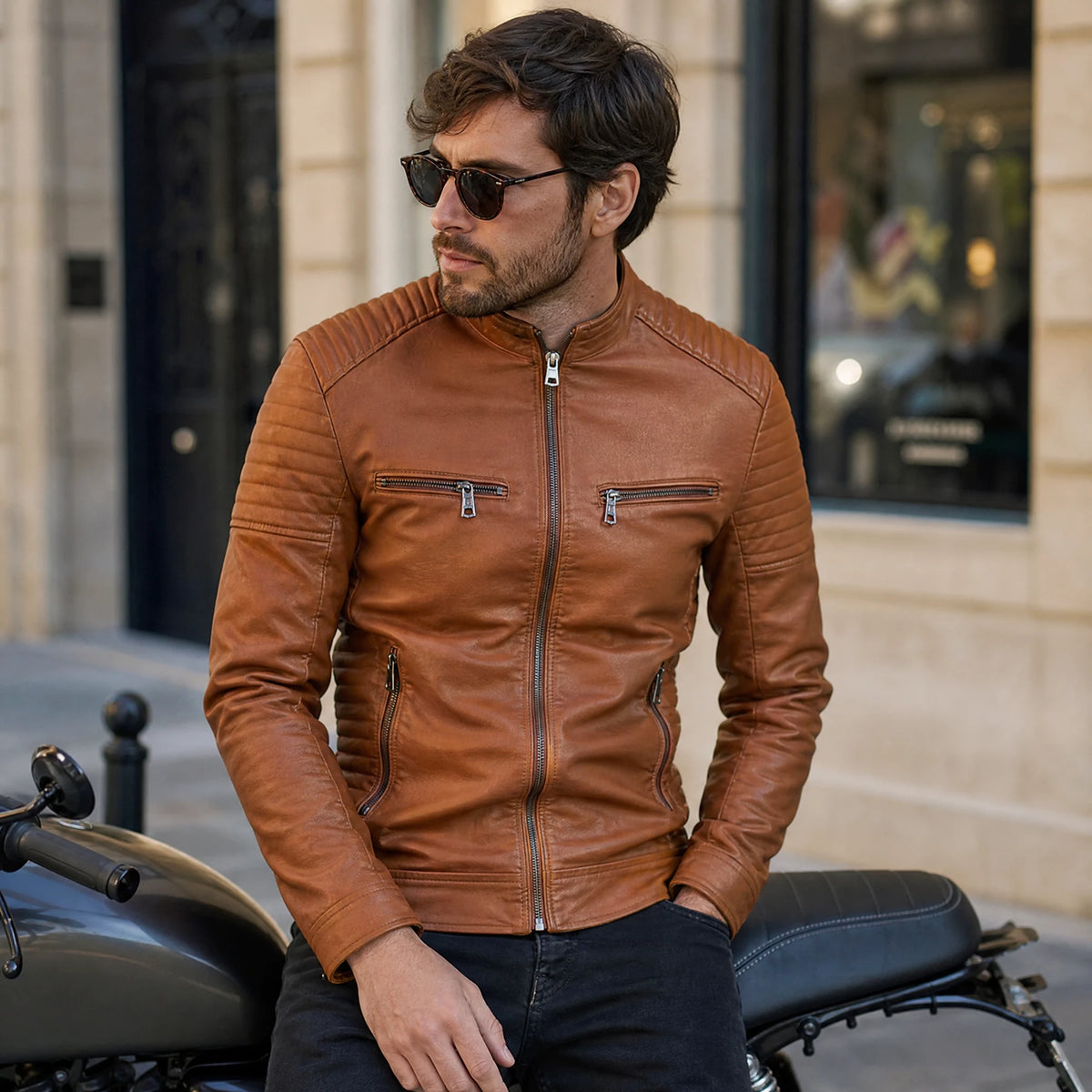 Veste Cuir Moto Vintage - Utilisation GLOBALE