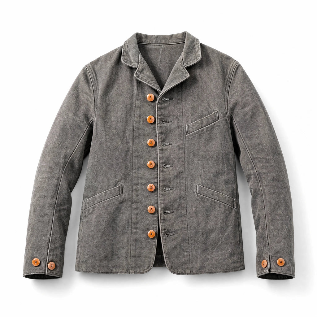Veste de couleur unie multi-poches à revers vintage - image principale