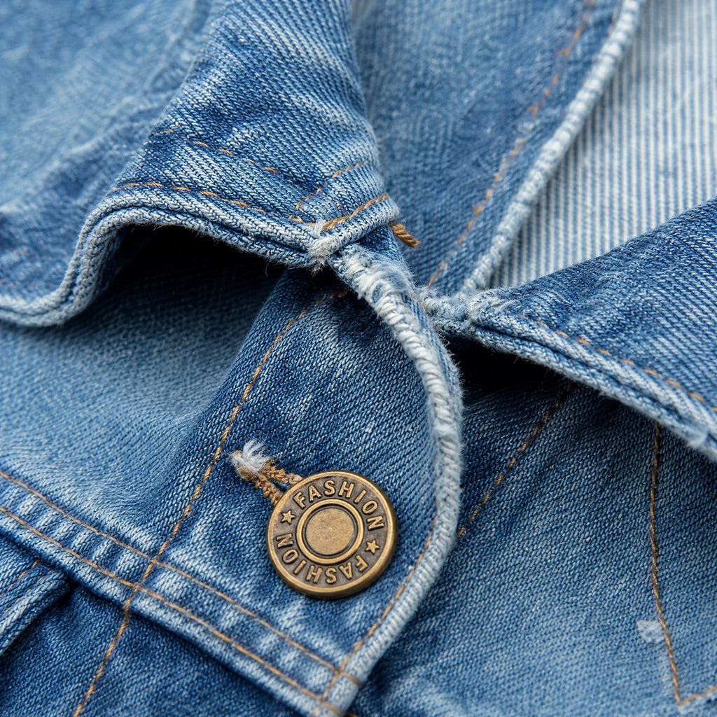 Veste en Jean Année 80 - close-up détail matière