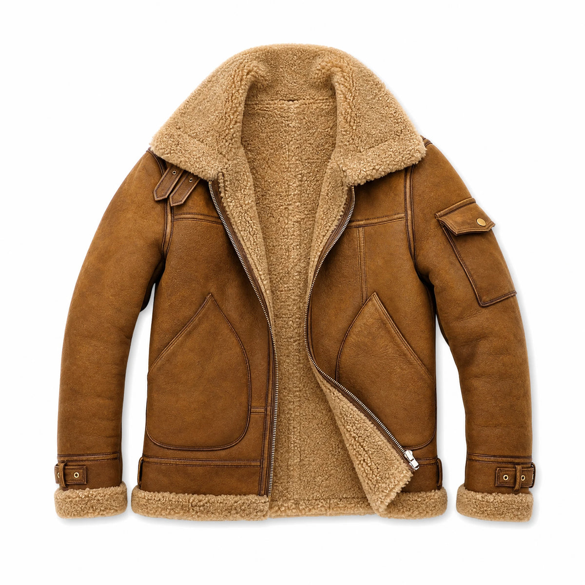 Veste épaisse à revers d'hiver vintage - image principale