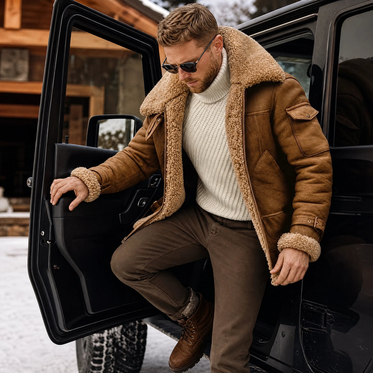 Veste épaisse à revers d'hiver vintage - Utilisation GLOBALE